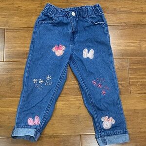 Disney Blue Jeans with Pink Embroidery